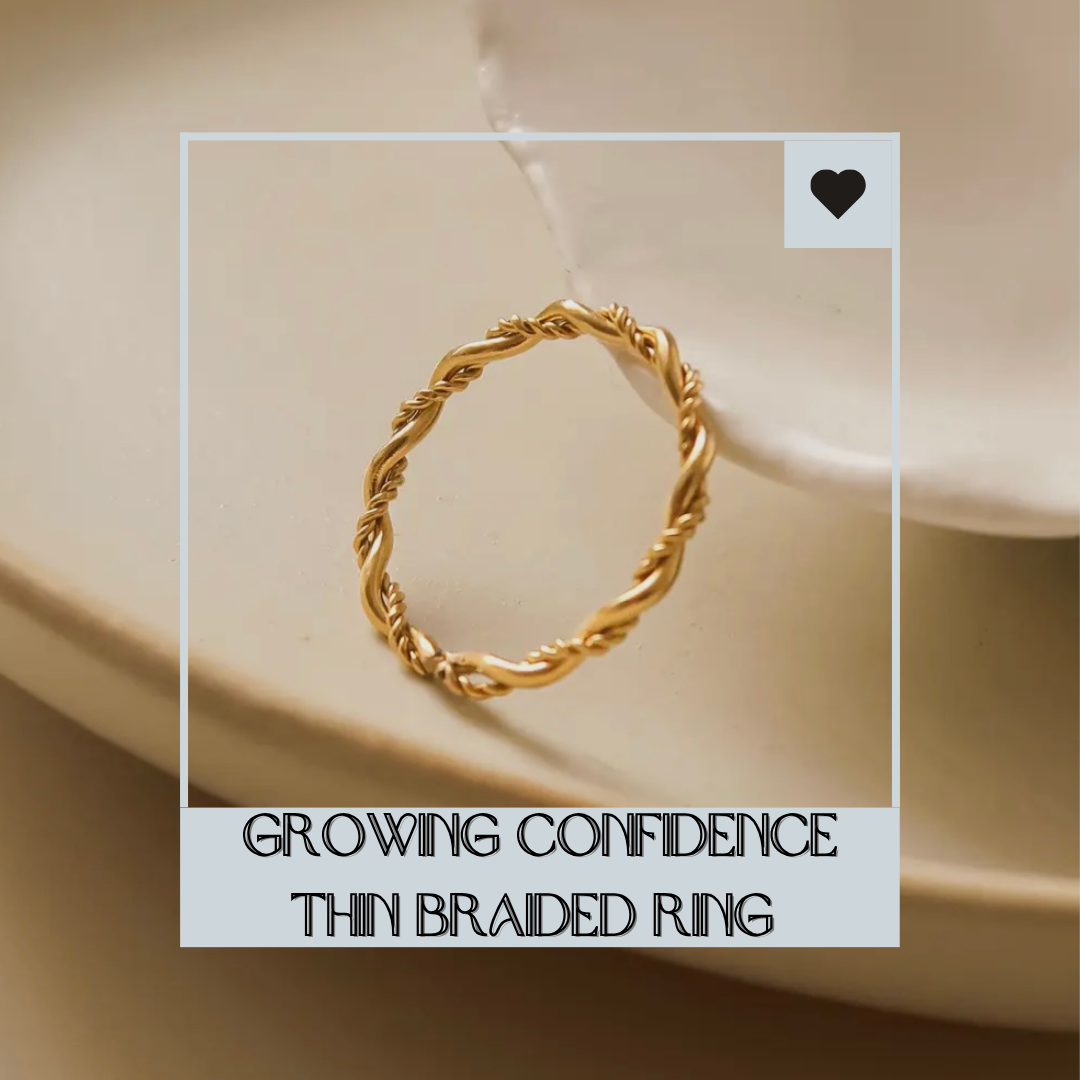 Growing Confidence Thin Braided Ring