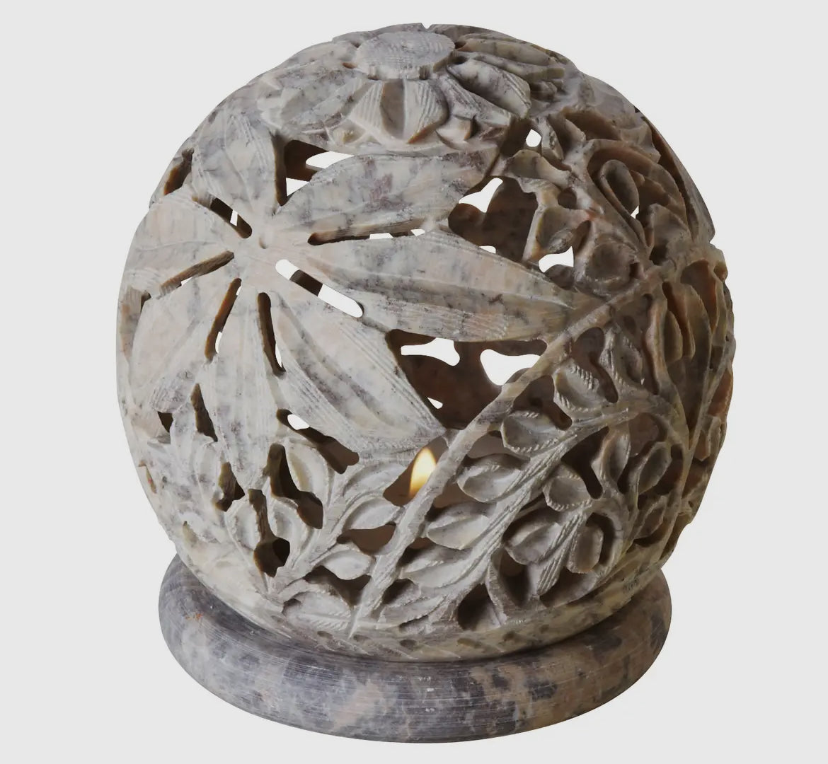 Dearest Reader Stone Globe Candleholder